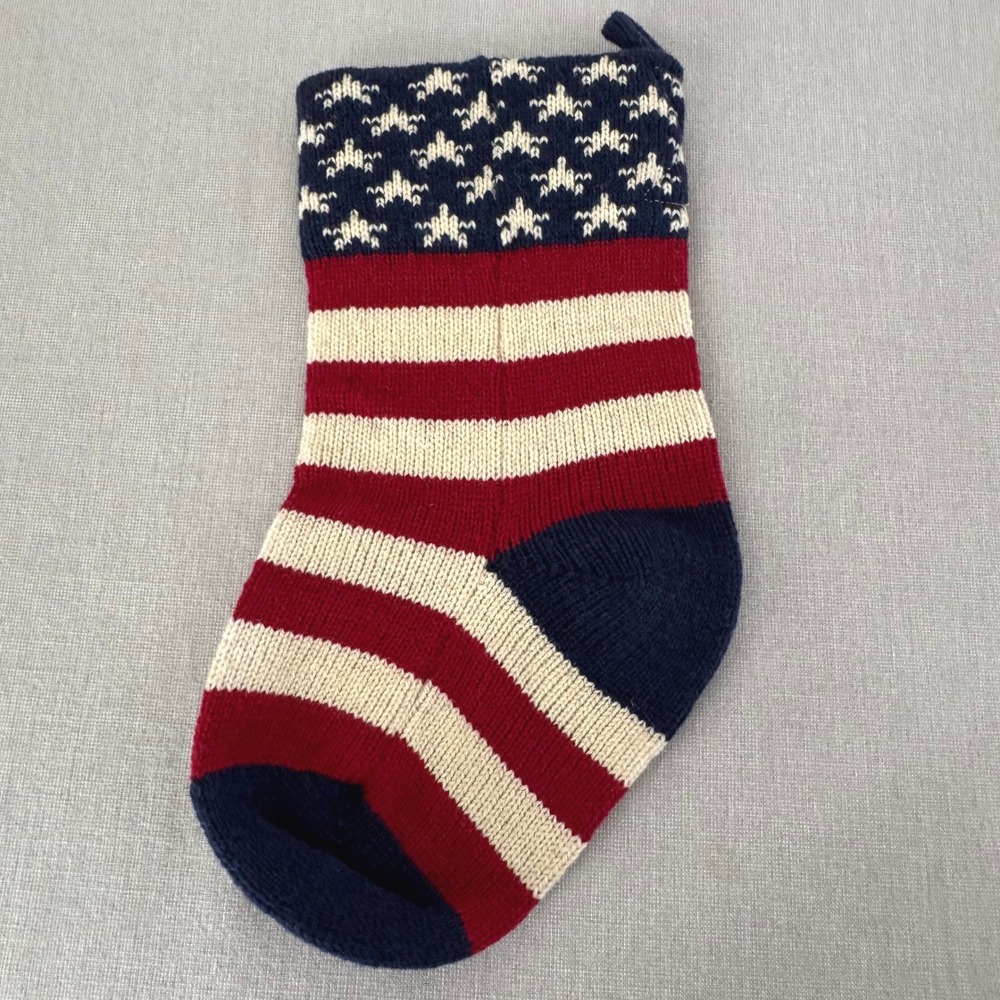 Vintage Tungey Wood Designs Wool Christmas Stocking American Flag